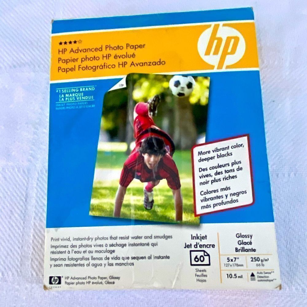 HP Advanced Photo Paper 5x7” Glossy Open Box.